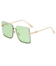 U.S. Bold Fashion Rhinestone Embellished Frameless Women Wholesale Sunglasses - Green