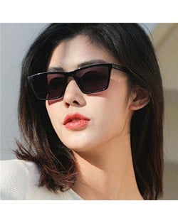 Classic Gentle Simple Design Square Slim Frame Outdoor Fashion Wholesale Sunglasses - Black