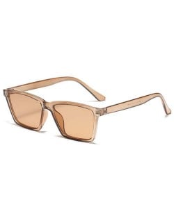 Classic Gentle Simple Design Square Slim Frame Outdoor Fashion Wholesale Sunglasses - Champagne