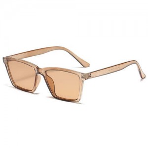 Classic Gentle Simple Design Square Slim Frame Outdoor Fashion Wholesale Sunglasses - Champagne