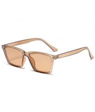 Classic Gentle Simple Design Square Slim Frame Outdoor Fashion Wholesale Sunglasses - Champagne
