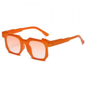 Personalized Design Irregular Thick Frame Cool Fashion Wholesale Sunglasses - Orange