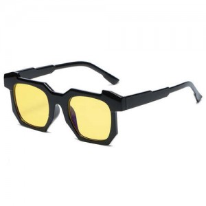 Personalized Design Irregular Thick Frame Cool Fashion Wholesale Sunglasses - Yellow