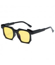 Personalized Design Irregular Thick Frame Cool Fashion Wholesale Sunglasses - Yellow