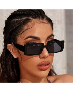 Vintage Style Narrow Square Frame Candy Color Women Wholesale Sunglasses - Black