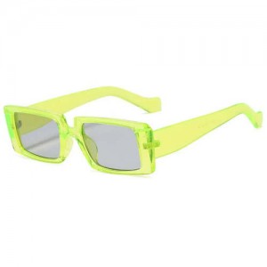 Vintage Style Narrow Square Frame Candy Color Women Wholesale Sunglasses - Fluorescent Green