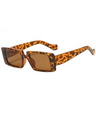 Vintage Style Narrow Square Frame Candy Color Women Wholesale Sunglasses - Leopard