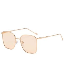 Fashion Wholesale Sunglasses Classic Slim Alloy Frame Jelly Color Sunglasses - Champagne