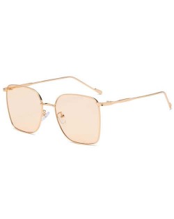 Fashion Wholesale Sunglasses Classic Slim Alloy Frame Jelly Color Sunglasses - Champagne