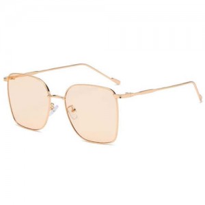 Fashion Wholesale Sunglasses Classic Slim Alloy Frame Jelly Color Sunglasses - Champagne