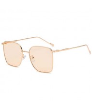 Fashion Wholesale Sunglasses Classic Slim Alloy Frame Jelly Color Sunglasses - Champagne