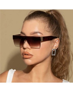 Popolar Square Shape Unique One-piece Design Fashion Women/ Men Wholesale Sunglasses - Leopard