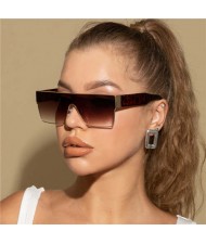 Popolar Square Shape Unique One-piece Design Fashion Women/ Men Wholesale Sunglasses - Leopard