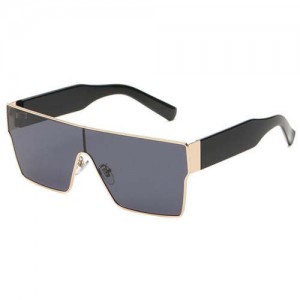 Popolar Square Shape Unique One-piece Design Fashion Women/ Men Wholesale Sunglasses - Black