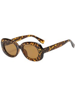 Oval Frame Design Hip-hop High Fashion Wholesale Women Sunglasses - Leopard