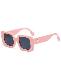 Wholesale Bold Square Thick Frame High Fashion Charming Lady Sunglasses - Pink