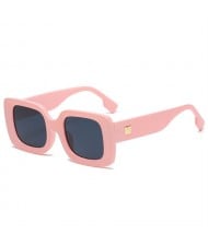 Wholesale Bold Square Thick Frame High Fashion Charming Lady Sunglasses - Pink