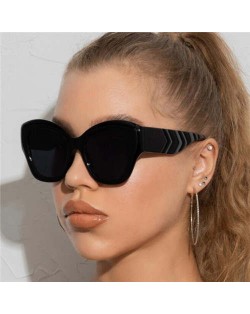 Cat Eye Style Broadside Frame Fashion Women Wholesale Sunglasses - Black