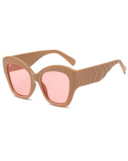 Cat Eye Style Broadside Frame Fashion Women Wholesale Sunglasses - Brown