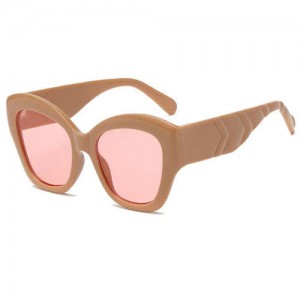 Cat Eye Style Broadside Frame Fashion Women Wholesale Sunglasses - Brown