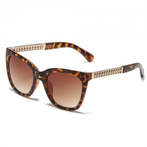 Cat Eye Style Broadside Frame Fashion Women Wholesale Sunglasses - Leopard