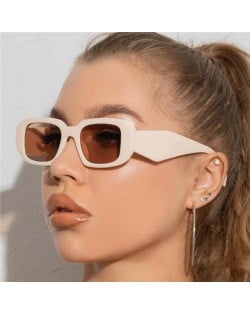 Summer Fashion Portable Geometric Frame Design Women Wholesale Sunglasses - Beige