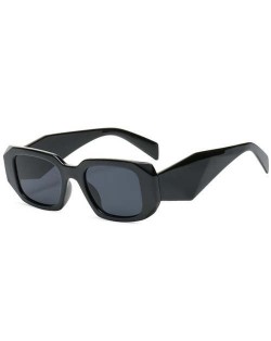 Summer Fashion Portable Geometric Frame Design Women Wholesale Sunglasses - Black