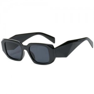 Summer Fashion Portable Geometric Frame Design Women Wholesale Sunglasses - Black