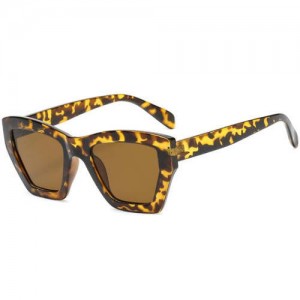 Wholesale Sunglasses Irregular Resin Frame U.S. Popular Fashion Women/ Men Sunglasses - Leopard
