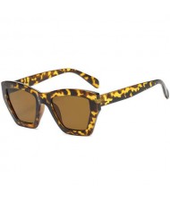 Wholesale Sunglasses Irregular Resin Frame U.S. Popular Fashion Women/ Men Sunglasses - Leopard