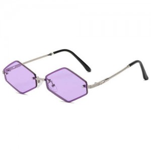 Vintage Small Diamond Shape Frame Gradient Color Fashion Women Wholesale Sunglasses - Violet