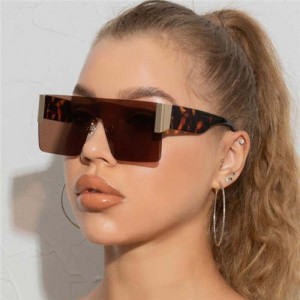 Bold Summer Fashion Frameless Big Square Broadside Legs Women/ Men Wholesale Sunglasses - Brown