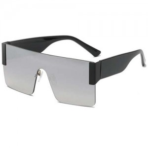 Bold Summer Fashion Frameless Big Square Broadside Legs Women/ Men Wholesale Sunglasses - Silver