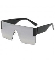 Bold Summer Fashion Frameless Big Square Broadside Legs Women/ Men Wholesale Sunglasses - Silver
