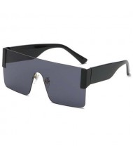 Bold Summer Fashion Frameless Big Square Broadside Legs Women/ Men Wholesale Sunglasses - Black