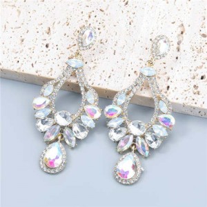 Fashion Rhinestone-studded Internet Celebrity Choice Hot Sales Drop Wholesale Earrings - White