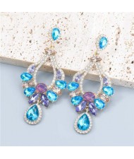 Fashion Rhinestone-studded Internet Celebrity Choice Hot Sales Drop Wholesale Earrings - Blue