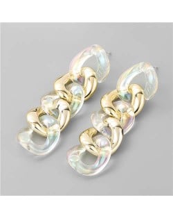 Wholesale Jewelry Summer Fashion Unique Chain Design Long Dangle Earrings - Round