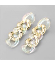 Wholesale Jewelry Summer Fashion Unique Chain Design Long Dangle Earrings - Round