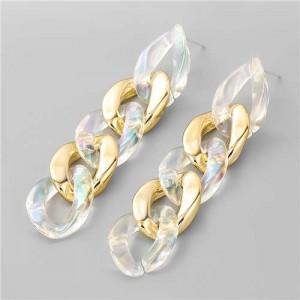 Wholesale Jewelry Summer Fashion Unique Chain Design Long Dangle Earrings - Waterdrop