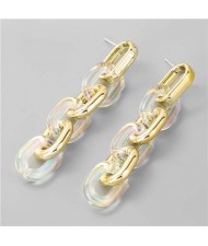 Wholesale Jewelry Summer Fashion Unique Chain Design Long Dangle Earrings - Oval