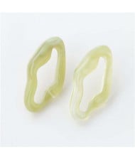 Summer Fashion Irregular Geometric Shape Resin Women Wholesale Ear Studs - Green