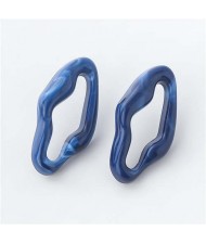 Summer Fashion Irregular Geometric Shape Resin Women Wholesale Ear Studs - Blue