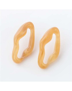 Summer Fashion Irregular Geometric Shape Resin Women Wholesale Ear Studs - Brown