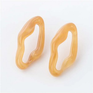 Summer Fashion Irregular Geometric Shape Resin Women Wholesale Ear Studs - Brown
