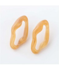 Summer Fashion Irregular Geometric Shape Resin Women Wholesale Ear Studs - Brown