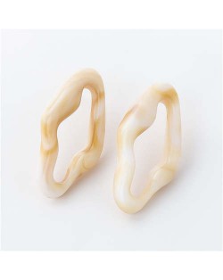 Summer Fashion Irregular Geometric Shape Resin Women Wholesale Ear Studs - Beige