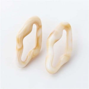 Summer Fashion Irregular Geometric Shape Resin Women Wholesale Ear Studs - Beige