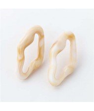 Summer Fashion Irregular Geometric Shape Resin Women Wholesale Ear Studs - Beige