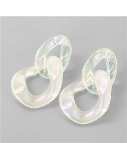 Transparent Luminous Chains Unique Design Wholesale Jewelry Women Resin Earrings - Combo